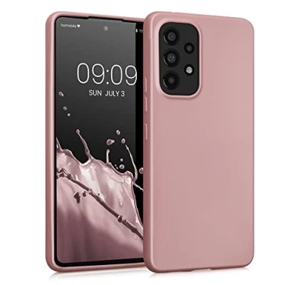 Afbeelding van kwmobile telefoonhoesje geschikt voor Samsung Galaxy A53 5G Hoesje smartphone Back cover in metallic roségoud