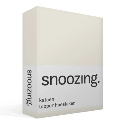 Afbeelding van Snoozing Katoen Topper Hoeslaken Tweepersoons 140x220 cm Ivoor