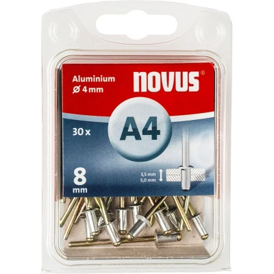 Afbeelding van Novus blindklinknagel 4x8mm Type A4 aluminium/staal (Per 30 stuks)