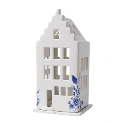 Afbeelding van Delfts Blauw Waxinelichthouder Huis Trapgevel 17 cm