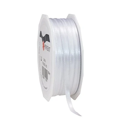 Afbeelding van C.E. Pattberg Cadeaulint satijnen lint wit 50 meter voor geschenkverpakking 0,3 cm breed decoratief geschenken elke gelegenheid