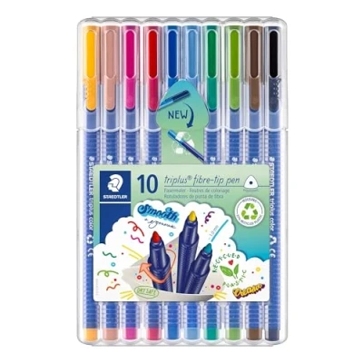 Afbeelding van Staedtler Triplus Color, hoogwaardige kleurstiften, 1 mm middelste punt, ezeletui met 10 verschillende heldere kleuren, 323 SB10