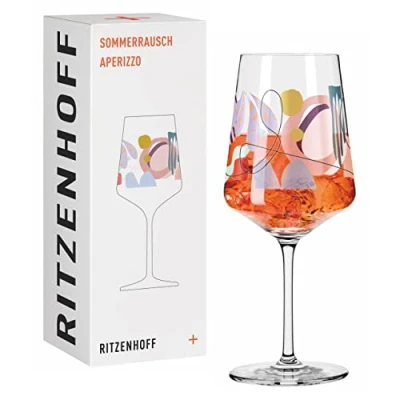 Afbeelding van RITZENHOFF 2841007 aperitiefglas 500 ml serie Sommerrausch nr. 7 met kleurrijke vormen Made in Germany