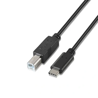 Afbeelding van Kabel USB C naar B Aisens A107 0053 1 m Zwart