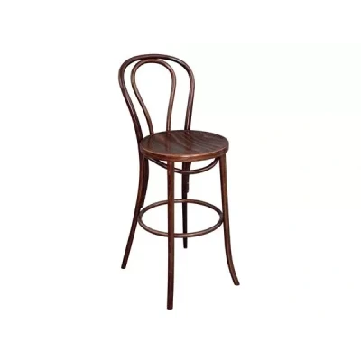 Afbeelding van Fameg Bentwood Barkruk Beukenhout Met Walnoot Finish CW012