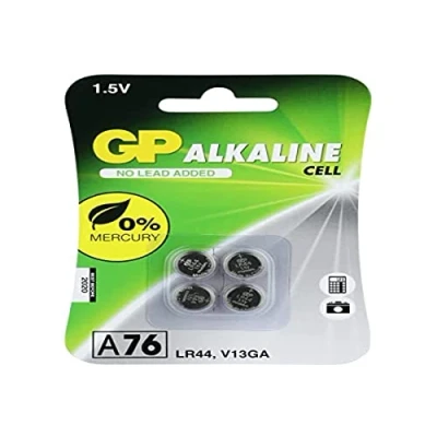 Image de GP 05076AC4 Pack de 4 piles boutons alcalines 76A V13GA/L11544