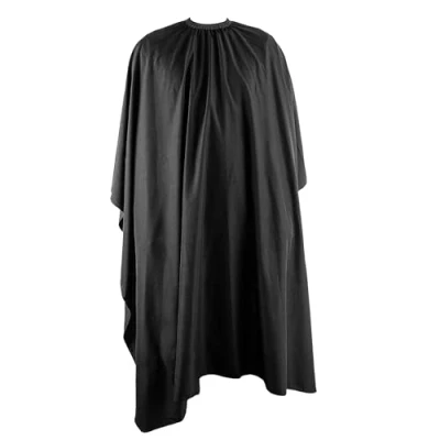 Afbeelding van ECENCE Professionele snijcape met klemmen voor kinderen en jongeren, snijcape, waterdicht, universele maat, eenvoudige reiniging, zwart.