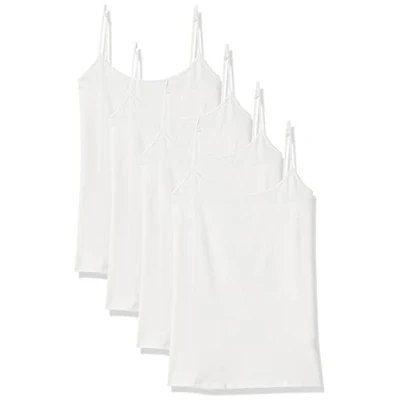 Image de Amazon Essentials Caraco Coupe Cintrée Women&#039;s, Pack of 4, Blanc, M