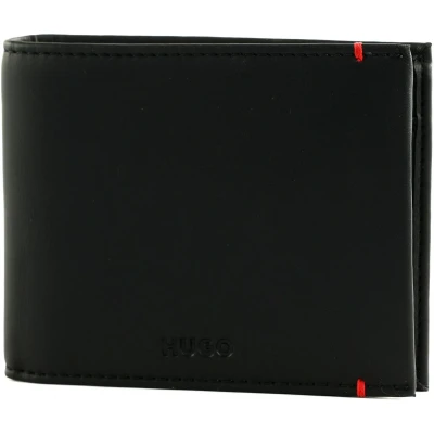 Afbeelding van HUGO Portemonnee Oscaar Trifold Wallet Black Zwart