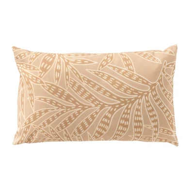 Afbeelding van Dutch Decor SAMUEL Buitenkussen 30x50 cm outdoor waterafstotend en uv bestendig bladprint Pumice Stone beige