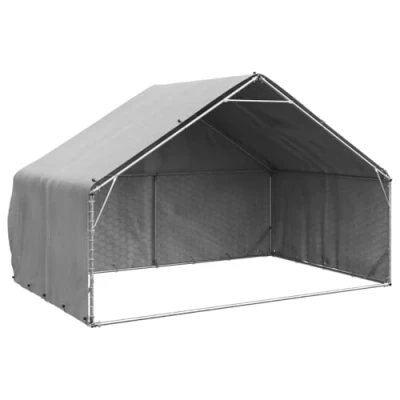 Afbeelding van vidaXL Hondenkennel buiten met deksel 3x2x1,9 m gegalvaniseerd staal