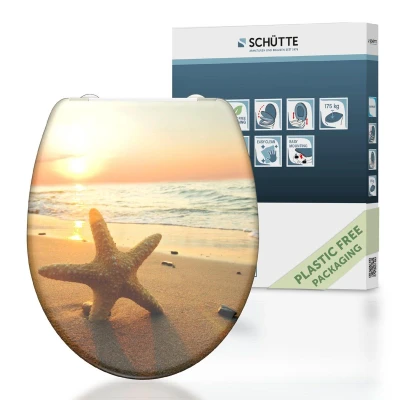 Afbeelding van Toiletbril met soft close SEA STAR duroplast print