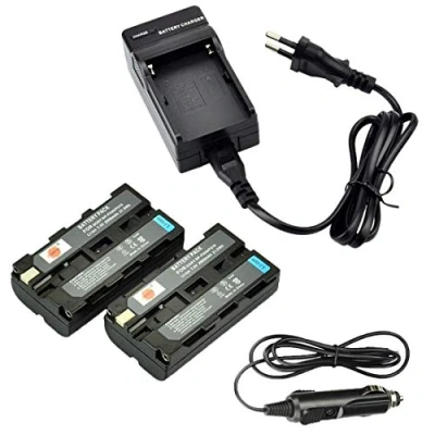 Afbeelding van DSTE® 2 stuks vervangende batterij en DC01E reisoplader compatibel met Sony NP F550 F330 F570 CCD RV200 SC5/E SC55E SC55 SC65 SC7 SC7/E SC8/E SC9 TR1. TR11