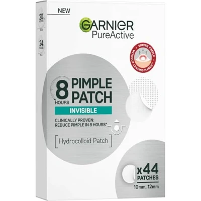 Image de Garnier Lot de 44 patchs hydrocolloïdes invisibles pour la peau Atténue visibilité en 8H XXL Ciblés contre les boutons et l&#039;acné