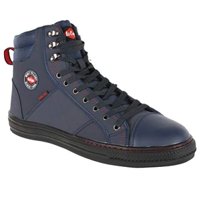 Afbeelding van Lee Cooper Heren werkkleding voor vrouwen Unisex Retro Styled Baseball Werkveiligheid Trainer Laarzen Schoenen SB SRA, Marine, 42 EU