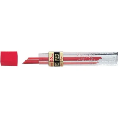 Afbeelding van Pentel Kleurpotloodvullingen, 0,5 mm, rood, 12 stuks