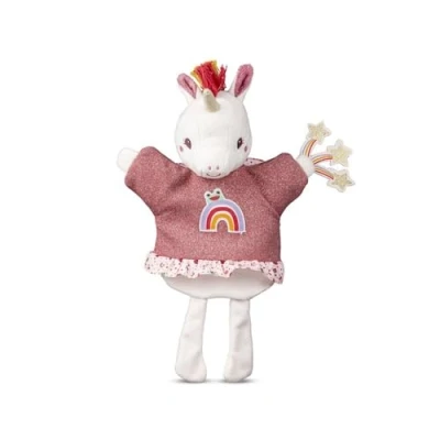 Afbeelding van Lilliputiens Handpop Lena De Eenhoorn Vanaf Geboorte Tot Leeftijd Van Eerste Verhalen, Met Deze Eenhoornpop Kun Je Verhalen Leven Brengen Gemaakt Gerecycled Polyester Geschikt 2 Jaar