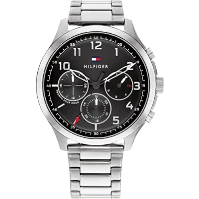 Afbeelding van Tommy Hilfiger Analoog kwartshorloge voor dames, zwart, armband, zwart., Armband