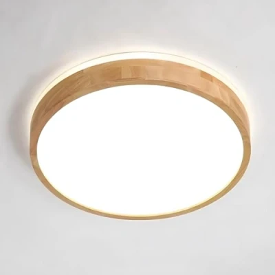 Afbeelding van YYUTLUO Led plafondlamp, hout, rond, van natuurlijk 360 graden, wit, 4500 K, 18 W, 1600 lm, woonkamer, keuken, eetkamer, hal, huis, kantoor, kinderkamer, kantoor (diameter 30 cm)