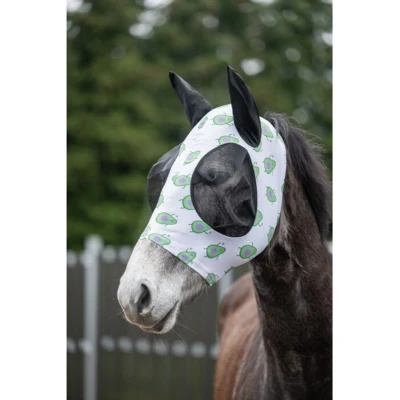 Afbeelding van HKM Vliegenmasker Avocado Wit/Paars Pony