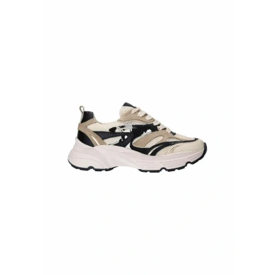 Afbeelding van Sacha Dames Beige leren sneakers met cow details Maat 41