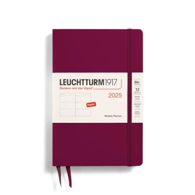 Afbeelding van Leuchtturm1917 Weekly Planner B6+ Paperback 12 maanden 2025 Hardcover Port Red