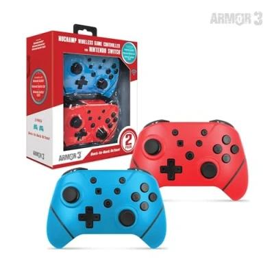Afbeelding van Hyperkin Armor3 NuChamp wireless controllers set voor Nintendo Switch / Lite Oled (2 pack blauw &amp; rood)