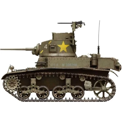 Afbeelding van 1:35 MiniArt 35429 M3 Stuart Late Productieversie Met volledig Interieur Tank Plastic Modelbouwpakket