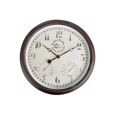 Afbeelding van Stationsklok met thermo hygrometer 30,5 cm TF008