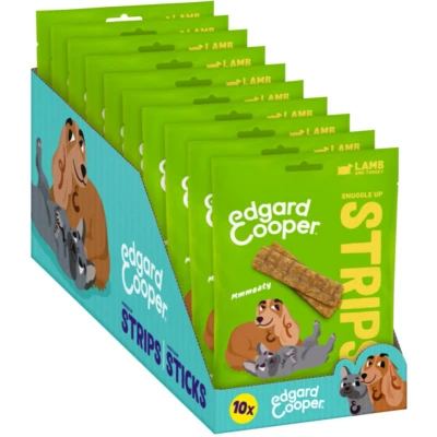 Afbeelding van 10x Edgard &amp; Cooper Adult Strips Lam Kalkoen 75 gr