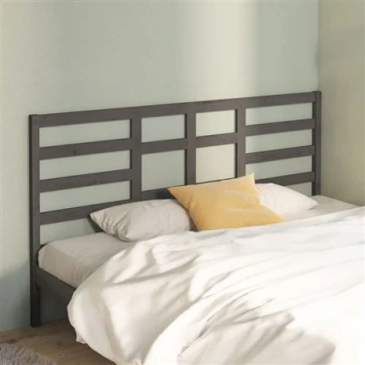 Afbeelding van Hoofdbord 186x4x104 cm massief grenenhout grijs