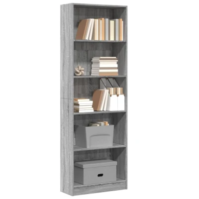 Afbeelding van vidaXL Boekenkast 60x24x176 cm bewerkt hout grijs sonoma eikenkleurig