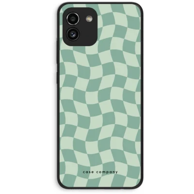 Afbeelding van Case Company® hoesje geschikt voor Samsung Galaxy A03 Grid Groen Soft Cover Telefoonhoesje Bescherming aan alle Kanten en Schermrand