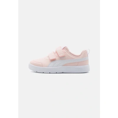 Afbeelding van Puma Courtflex V3 Unisex Hardloopschoenen competitie voor kinderen, Maat: 32.5, Island pink/white Hoogwaardig imitatieleer