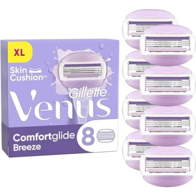 Afbeelding van Gillette ComfortGlide Breeze Lubrastrip scheermesjes met een vleugje botanische oliën, 2 flexibele gelstangen voor comfortabele scheerbeurt
