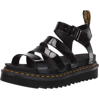Afbeelding van Dr. Martens Blaire Sandalen met plateauzool, Dames, Maat: 40, Black Leer