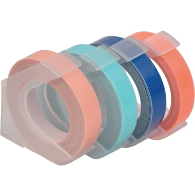Afbeelding van Desq Tape Voor Lettertang 9 Mm, Trendy, Blister Van 4 Kleuren Beletteringsysteem