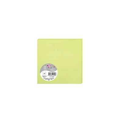 Afbeelding van Clairefontaine 11840C verpakking met 25 afzonderlijke kaarten vierkant formaat 13,5 x cm 210 g kleur: Knvelgroen, uitnodigingskaarten voor evenementen en overeenstemming pollen serie premium papier glad
