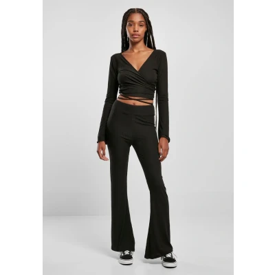 Afbeelding van Urban Classics Cropped Wrapped Longsleeve, Dames, Maat: 5XL, Black