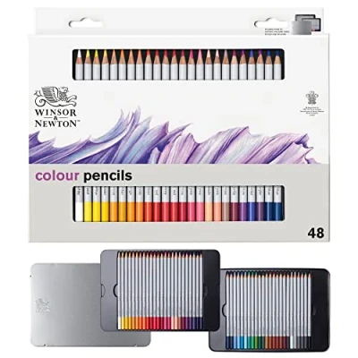 Image de Winsor &amp; Newton Studio Collection Crayons de Couleur X48 Boite Métal