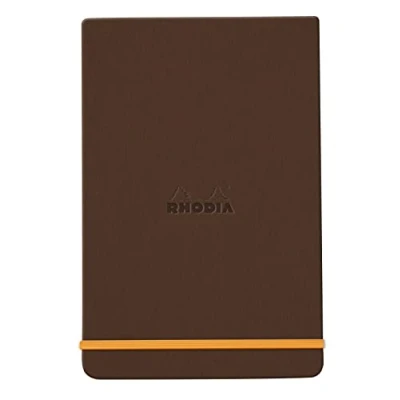 Afbeelding van RHODIA 194372C Notitieboek, hardcover, webnotepad, brons, A5, gelinieerd, 192 pagina&#039;s, afneembaar, ivoorkleurig, 90 g/m², bladwijzer, elastiek, omslag van kunstleer, rhodiarama