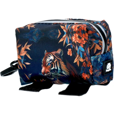 Afbeelding van PoopyGo Poepzakhouder Tijger Dispenser voor poepzakjes Eenvoudig te bevestigen aan de hondenriem Waterproof Met klittenband en karabijnhaak Eco Bag