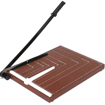 Afbeelding van Meditool Papiersnijder A3 B4 A4 papiergeleider (A3), 48,5 x 38,5 3,3 cm, opgeslagen beveiliging, donkerrode houten basis