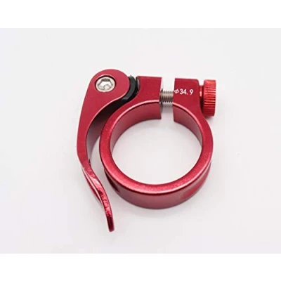 Afbeelding van CarbonEnmy Fietszadel zadelklem snelspanner aluminium 34,9 mm rood