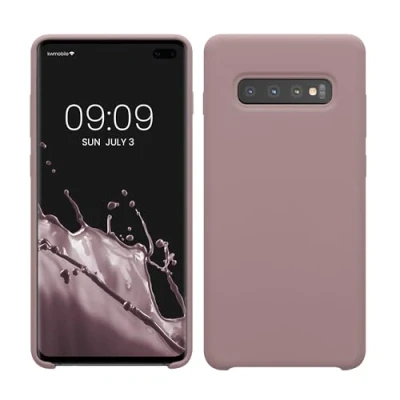 Afbeelding van kwmobile telefoonhoesje geschikt voor Samsung Galaxy S10 Plus / S10+ Hoesje met siliconen coating Smartphone case in licht oudroze