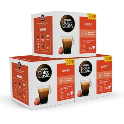 Image de Nescafé Dolce Gusto Lungo Café 90 Capsules (Pack de 3 boîtes XL x 30)