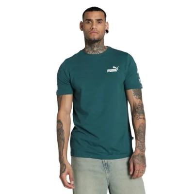 Afbeelding van Puma TAPE TEE Tshirt print, Heren, Maat: Small, Cold green