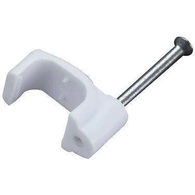 Afbeelding van Kabelklemmen met spijker voor platte kabels tot 8 x 5 mm 100 stuks / wit