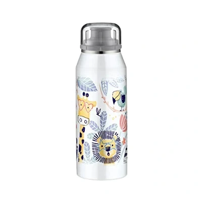 Afbeelding van Alfi Drinkfles voor kinderen, 350 ml, isoBottle Jungle, thermosfles, roestvrij staal, lekvrij, waterfles, thermoskan, 12 uur warm, 24 koud, BPA vrij, Crazy Jungle