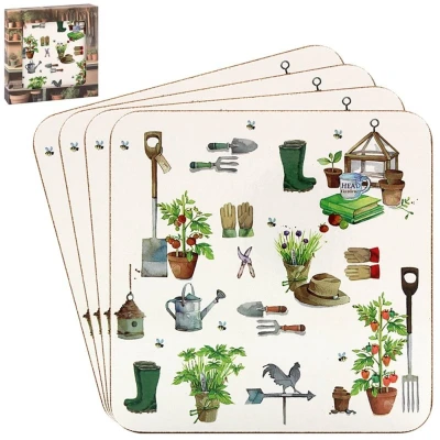 Afbeelding van Lesser &amp; Pavey Green Fingers Onderzetters 4 Stuks